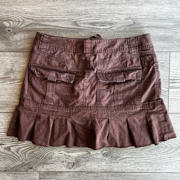 Justice Girls Chocolate Brown Pleated Skirt with Pockets Drawstring Size 14 - Picture 2 of 5